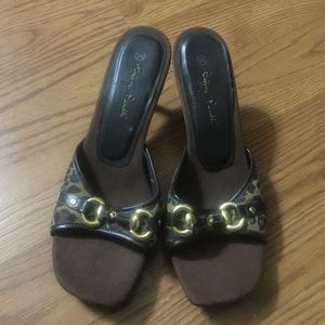 Brown Godfrey Penelli leopard print high heels